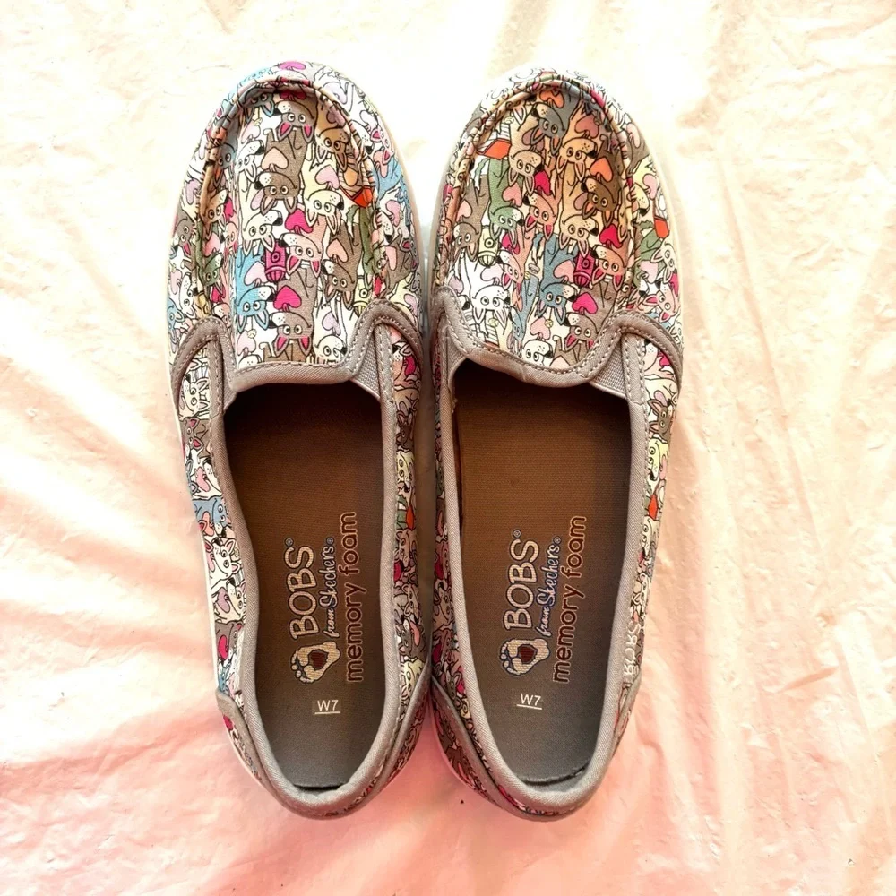 BOBS from Skechers Be Cute Pups Freshness Slip on sneakers gray SZ 7 NWOT